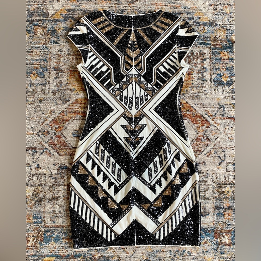 Express Geometric Sequined Bodycon Mini Dress - image 2